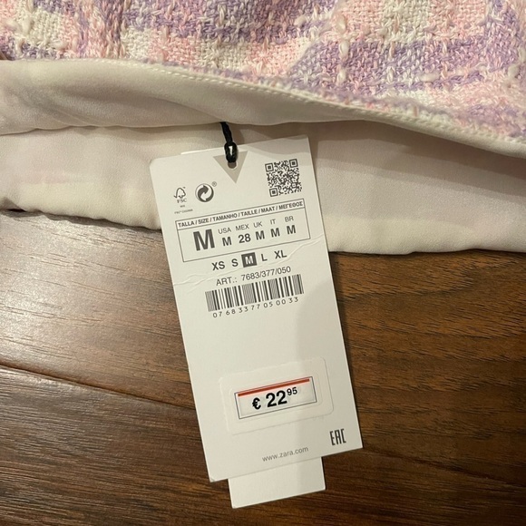 NWT Zara Tweed Crop Top Size M - Picture 3 of 6